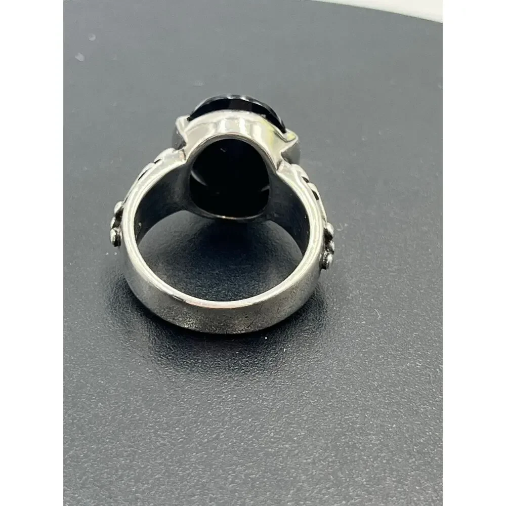 Silpada 925 Sterling‎ Silver Black Chalcedony Ring Sz 8.5, 10.13 grams #R1410